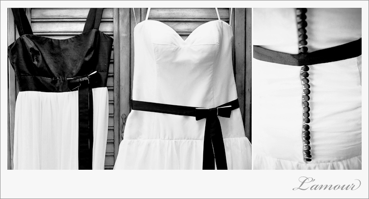 Black and White Hawaii destination wedding dress by L'Amour Photography Oahu