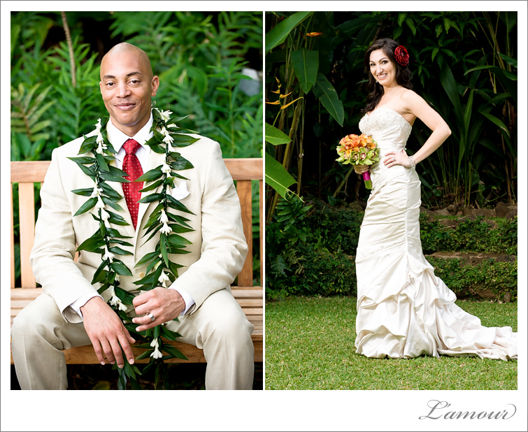 Oahu Wedding Photography at Haiku Gardens in Hawaii 