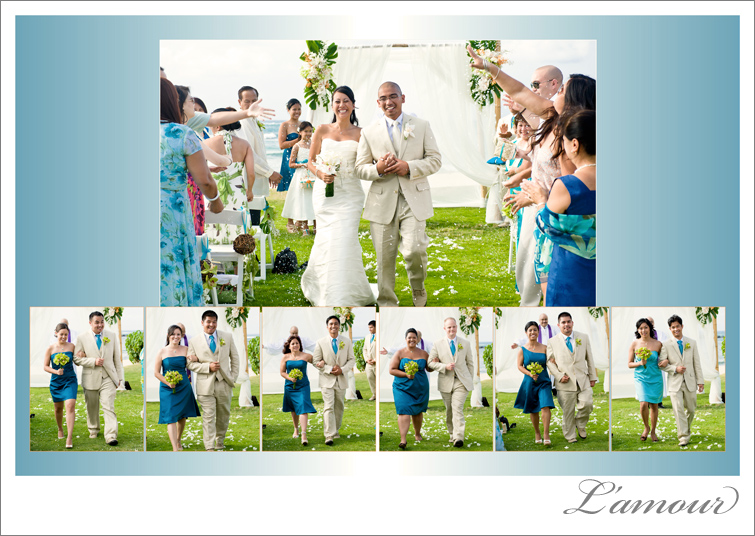 Blue and Orange Tropical themed Hawaii Wedding Photography