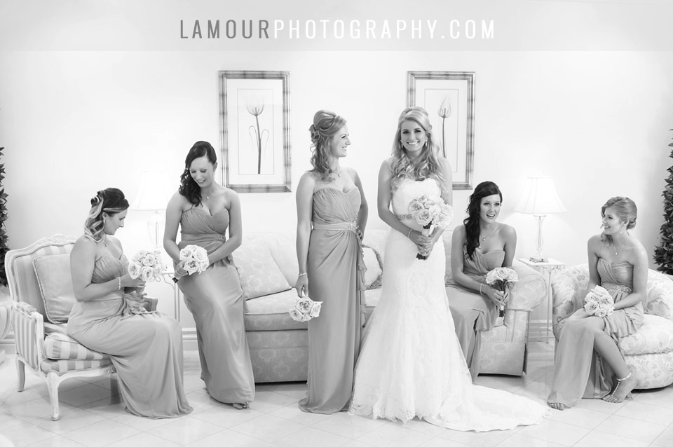 Hawaii wedding photography by L'Amour of Bride and bridesmaids waiting for Waikiki wedding on Oahu