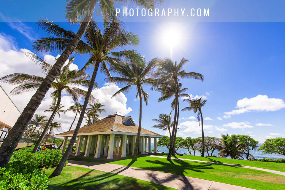 hawaii wedding at open air chapel at turtle bay resort on Oahu