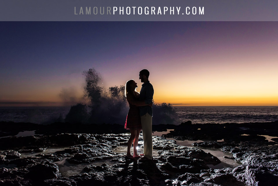 sunset engagement photography in hawaii oahu
