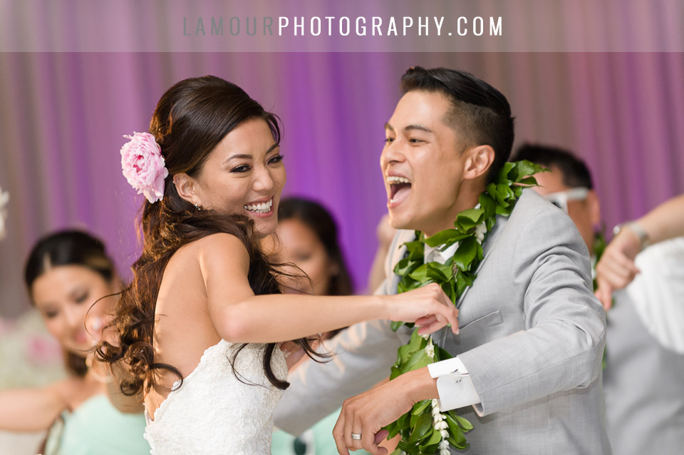 pastel color wedding scheme at hawaii wedding