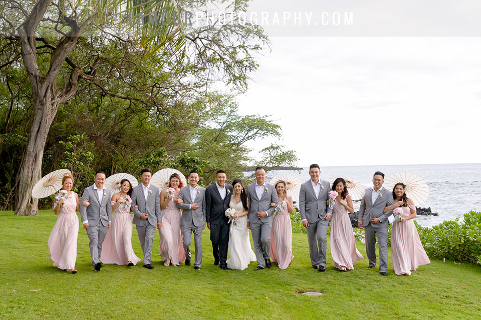pink and blush color wedding in hawaii