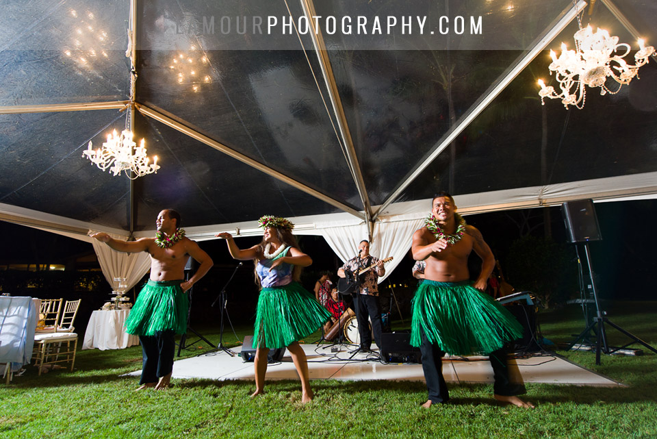 maui wedding reception photo of hula dancers