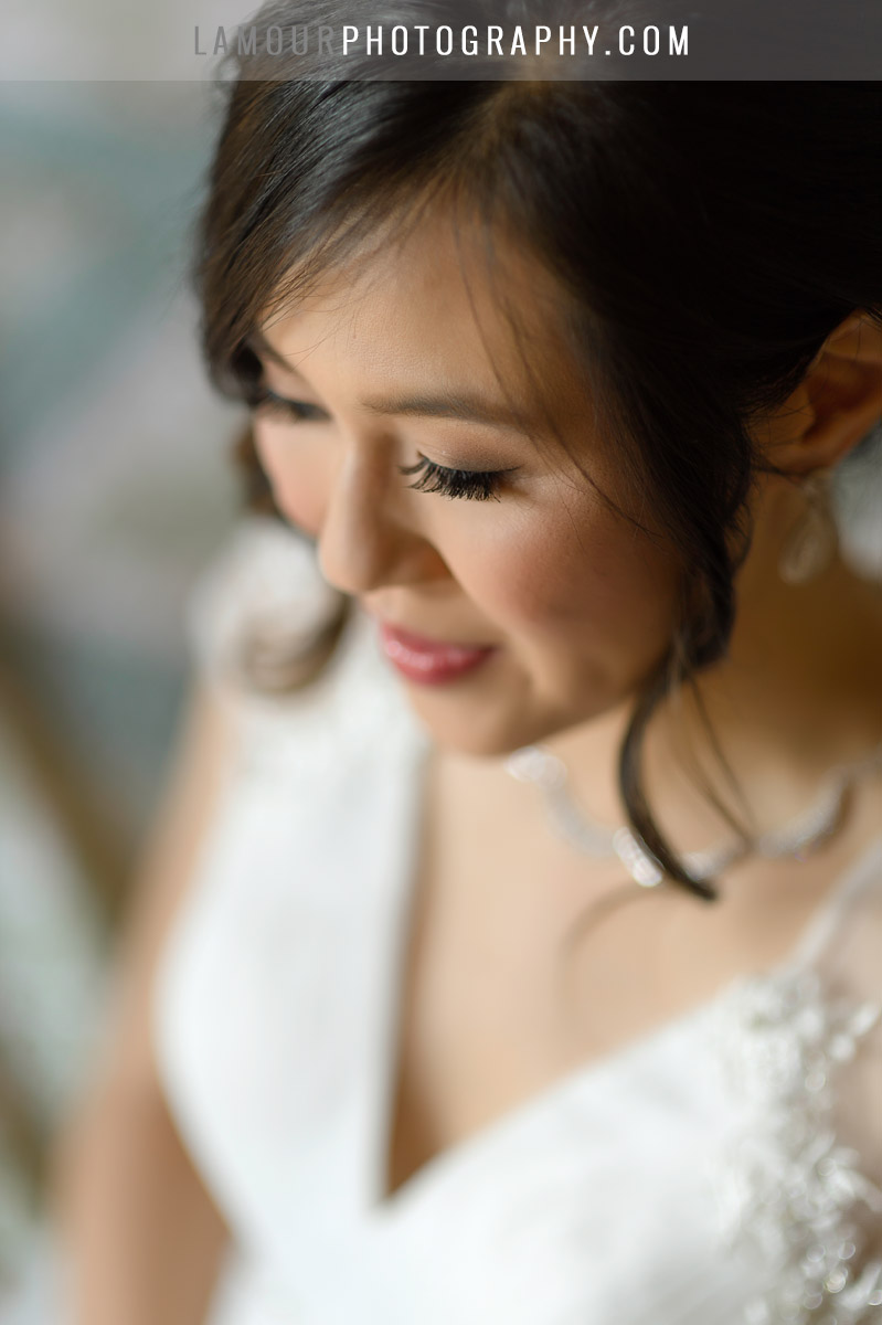 beautiful bride in hawaii with hair and makeup done