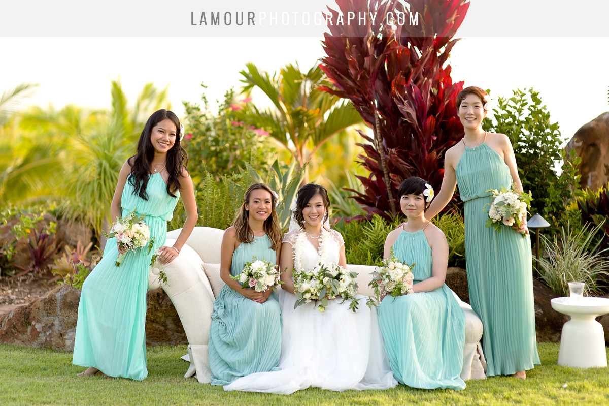 Mint green themed hawaii destination wedding